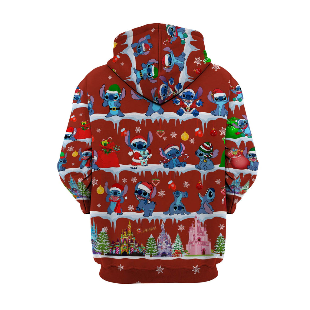  DN Christmas Hoodie Christmas Stitch Poses Pattern Hoodie