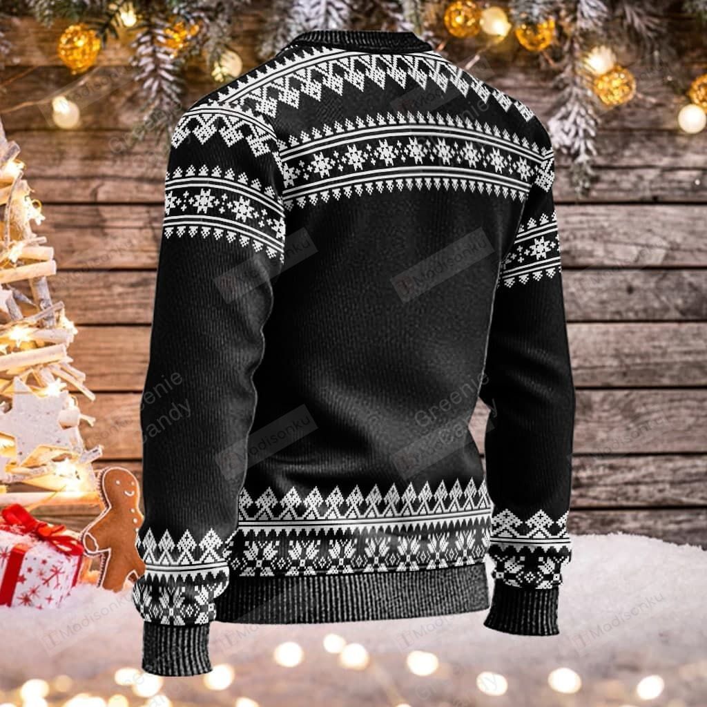 Gifury Gnome Christmas Ugly Sweater Three Gnomes Let It Be Gnomies Christmas Pattern Black White Sweater Gnome Apparel 2022