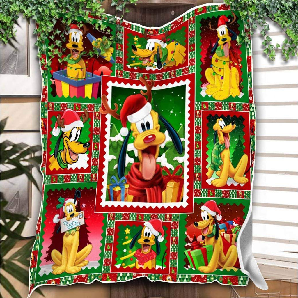  DN Christmas Blanket Pluto Dog Christmas Red Green Blanket