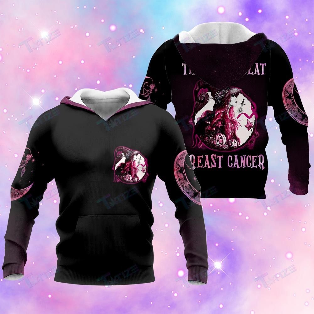 Gifury Breast Cancer Shirt This Witch Beat Breast Cancer Black Pink Hoodie Breast Cancer Hoodie Breast Cancer Apparel 2022