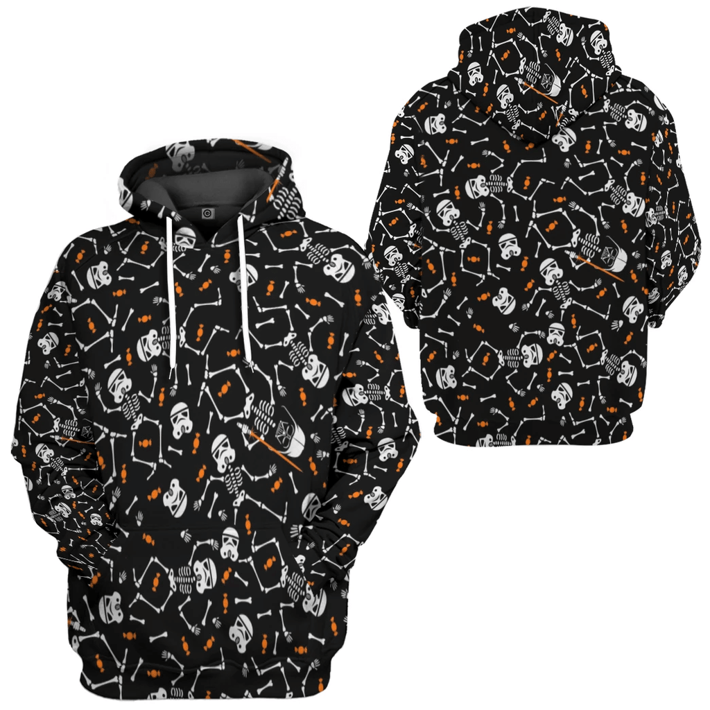 SW Halloween Shirt SW Halloween Stormtrooper Skeleton Black Hoodie SW Halloween Hoodie