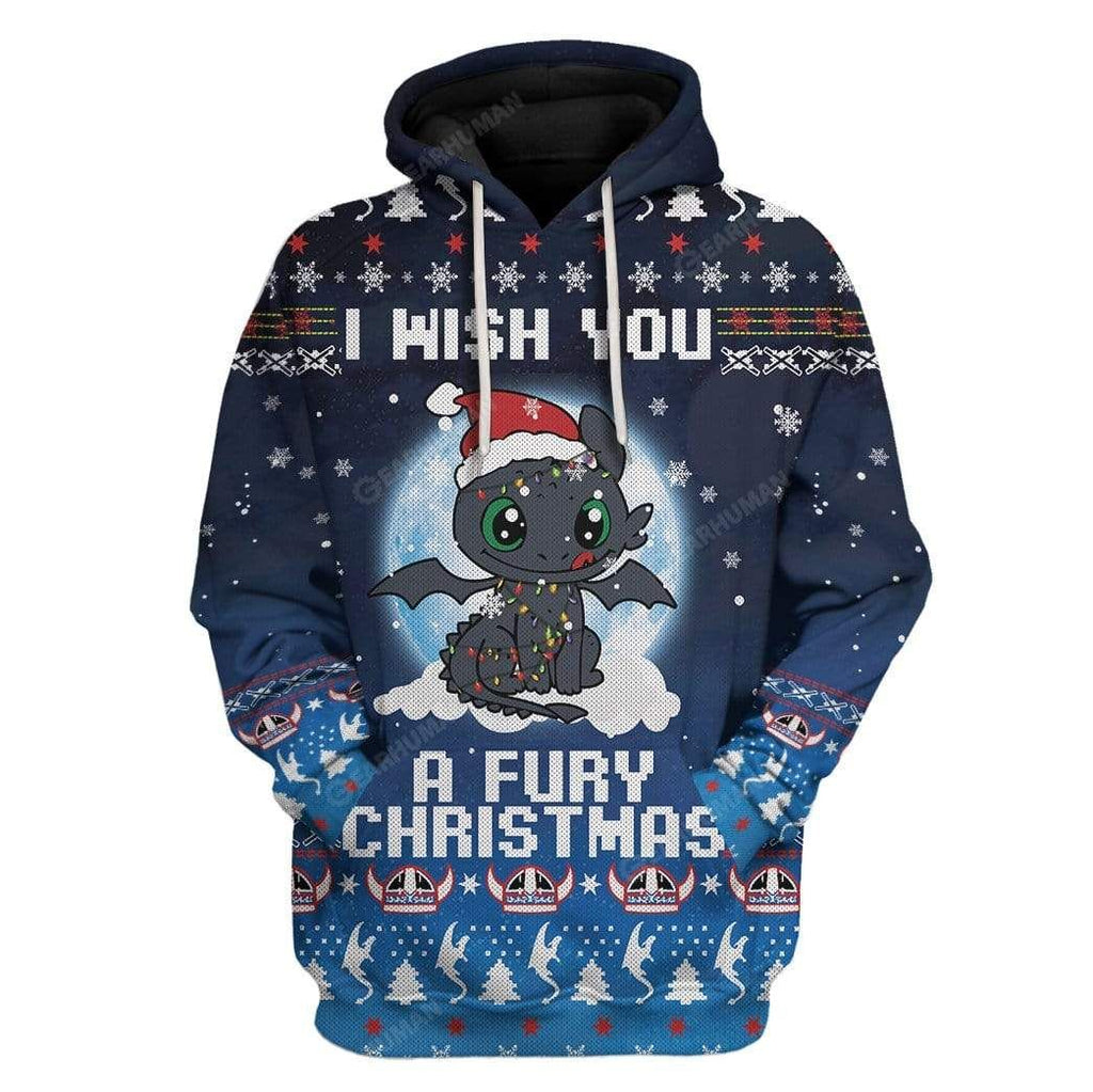  DN Christmas Hoodie Toothless I Wish You A Fury Christmas Hoodie