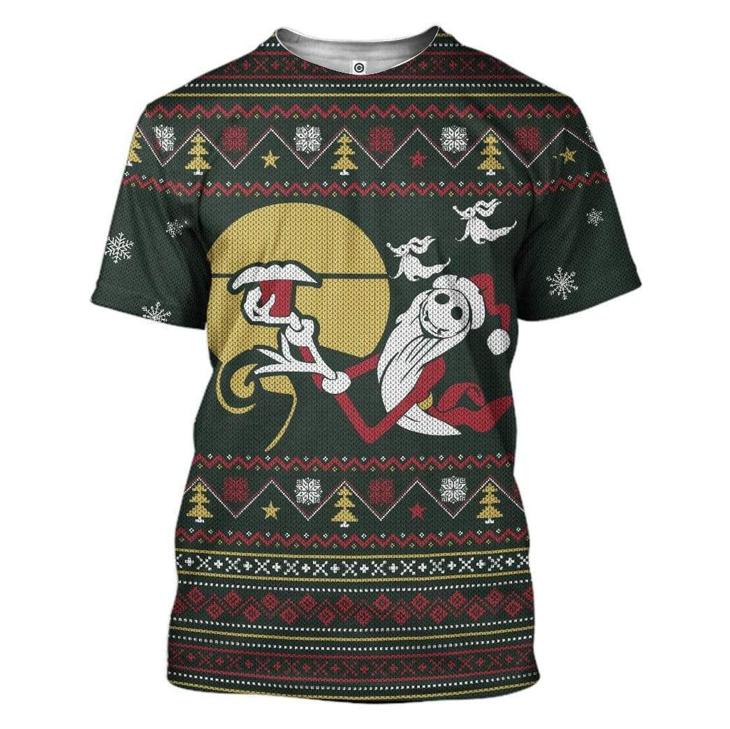  DN Christmas Shirt TNBC Hoodie Jack Skellington Santa Claus Chritmas Pattern Black Hoodie