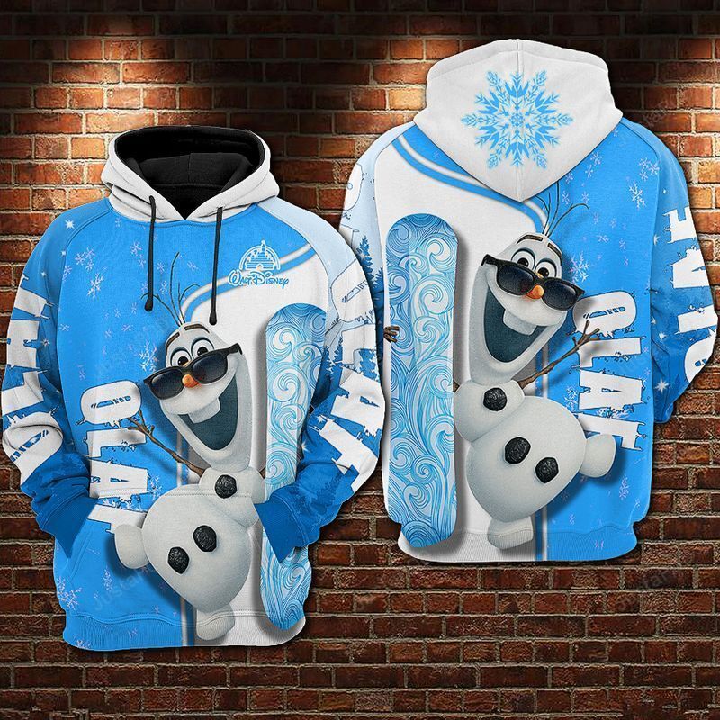  DN Christmas Hoodie Frozen Hoodie Cool Olaf Blue White Christmas Hoodie