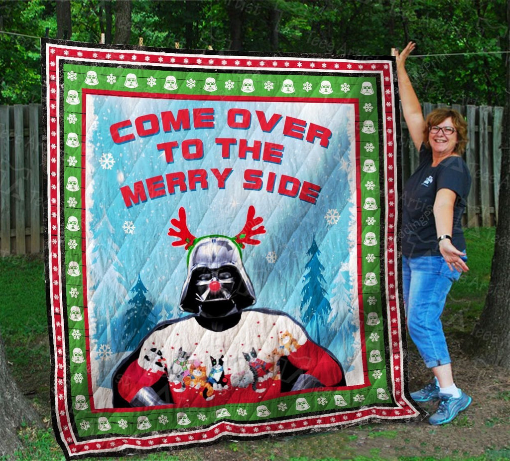 SW Christmas Quilt Come Over To The Merry Side DarthnVader Christmas Quilt