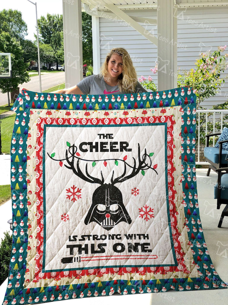 SW Christmas Quilt The Cheer Is Strong With This One Reindeer Darth Vader Christmas Quilt