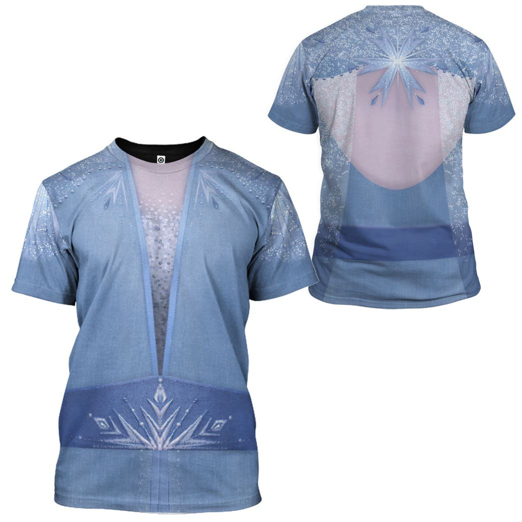  DN Frozen Hoodie Elsa Princess Suit Version 2 Custome T-shirt Elsa Hoodie