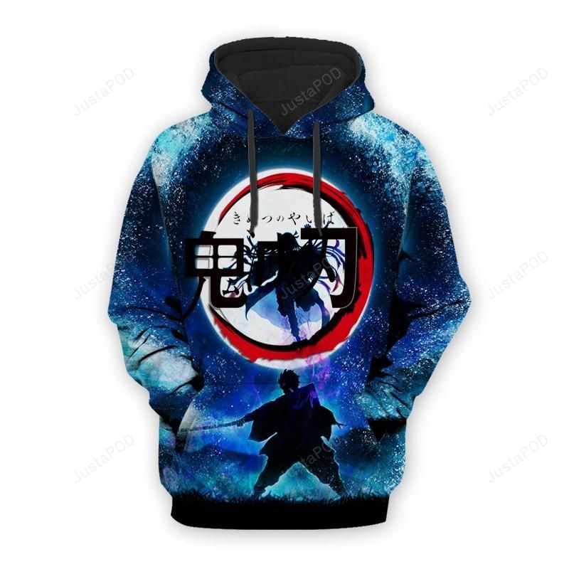  Demon Slayer Hoodie Tanjiro and Nezuko Moon Light Kimetsu No Yaiba Hoodie