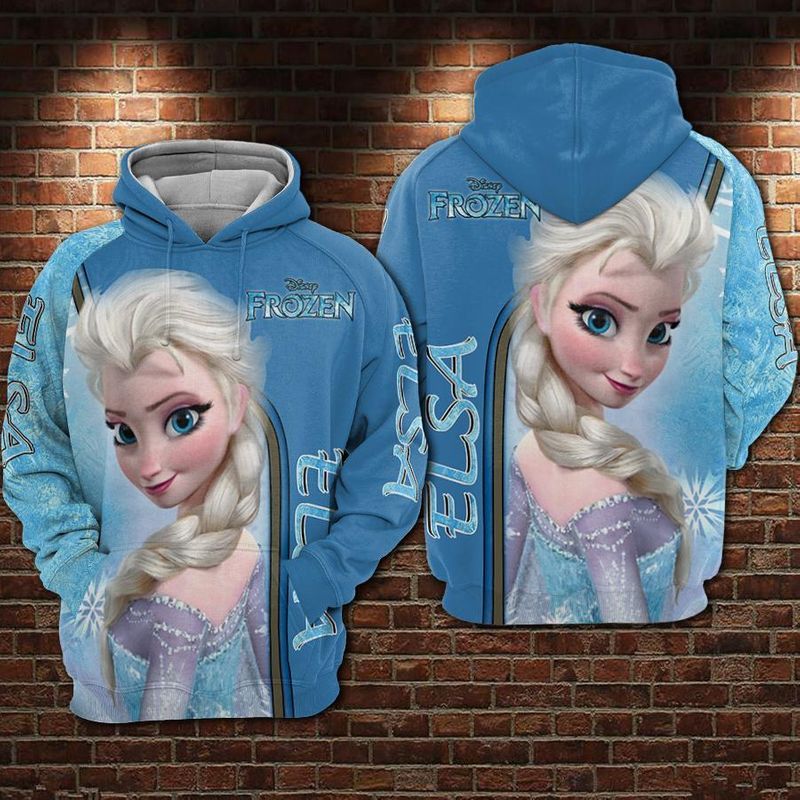  DN Frozen Hoodie Frozen Elsa Blue Snow Hoodie