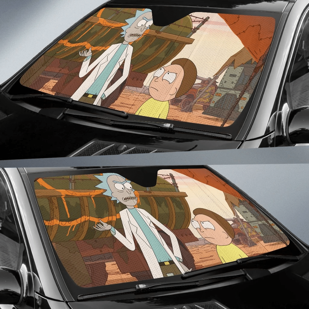 Rick And Morty Windshield Shade Rick And Morty Landfills Car Sun Shade Rick And Morty Car Sun Shade