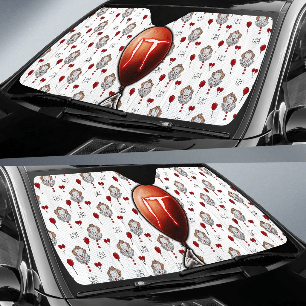 Horror IT Windshield Shade IT Balloon Pennywise Patterns Car Sun Shade Horror IT Car Sun Shade