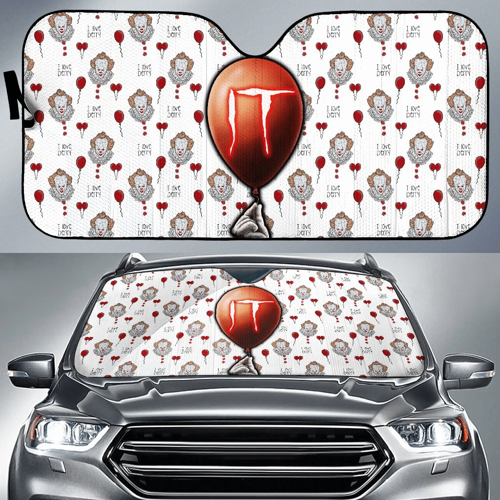 Horror IT Windshield Shade IT Balloon Pennywise Patterns Car Sun Shade Horror IT Car Sun Shade