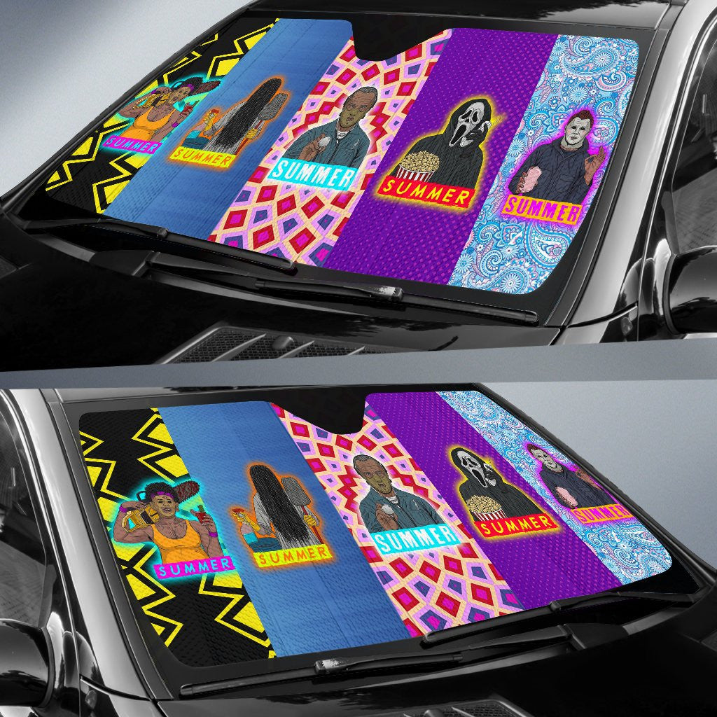 Horror Windshield Shade Horror Villains Murderer Summer Time Car Sun Shade Horror Car Sun Shade