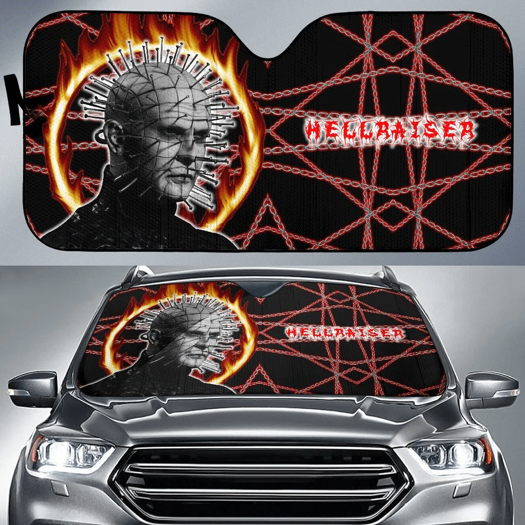 Horror Windshield Shade Hellraiser Pin Head Car Sun Shade Horror Car Sun Shade