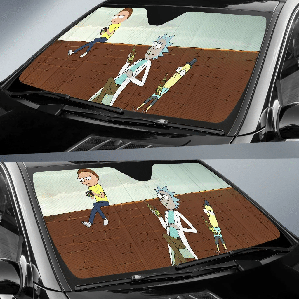 Rick And Morty Windshield Shade Rick And Morty And Mr Poopybutthole Car Sun Shade Rick And Morty Car Sun Shade