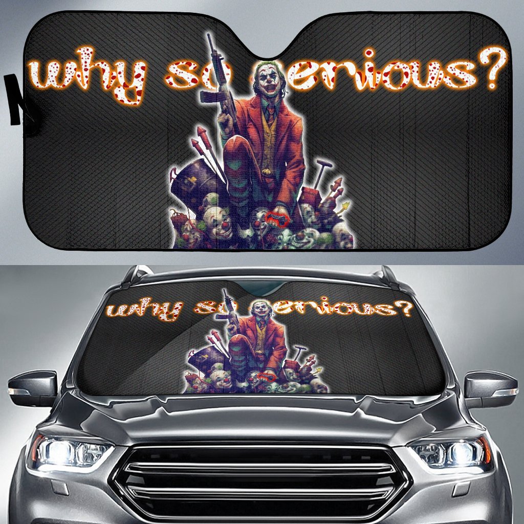  DC Joker Windshield Shade Why So Serious Car Sun Shade DC Joker Car Sun Shade