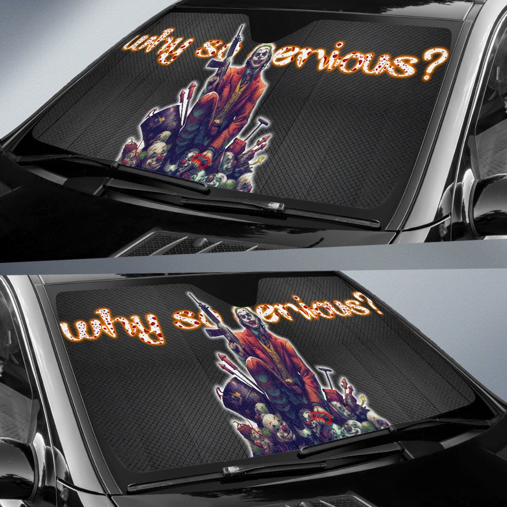  DC Joker Windshield Shade Why So Serious Car Sun Shade DC Joker Car Sun Shade