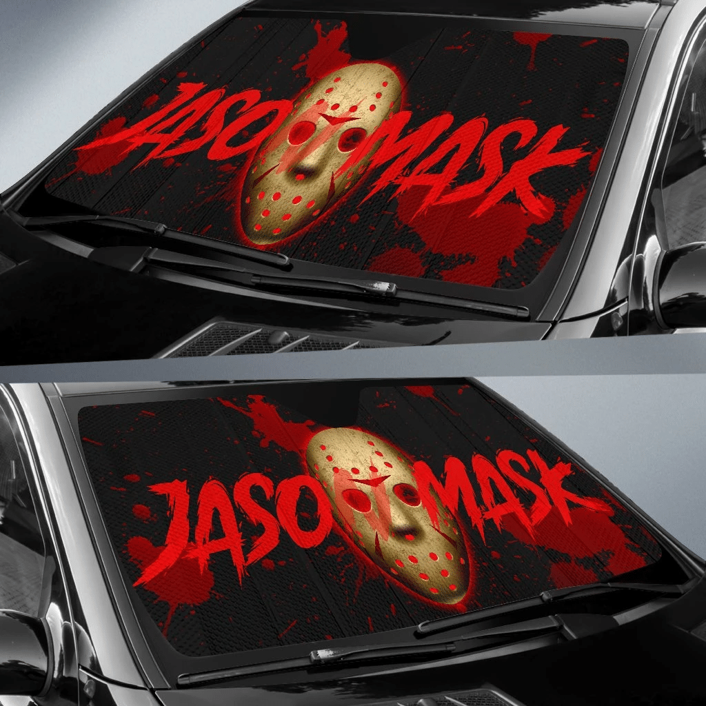 Horror Windshield Shade Jason Mask Bloody Car Sun Shade Horror Car Sun Shade