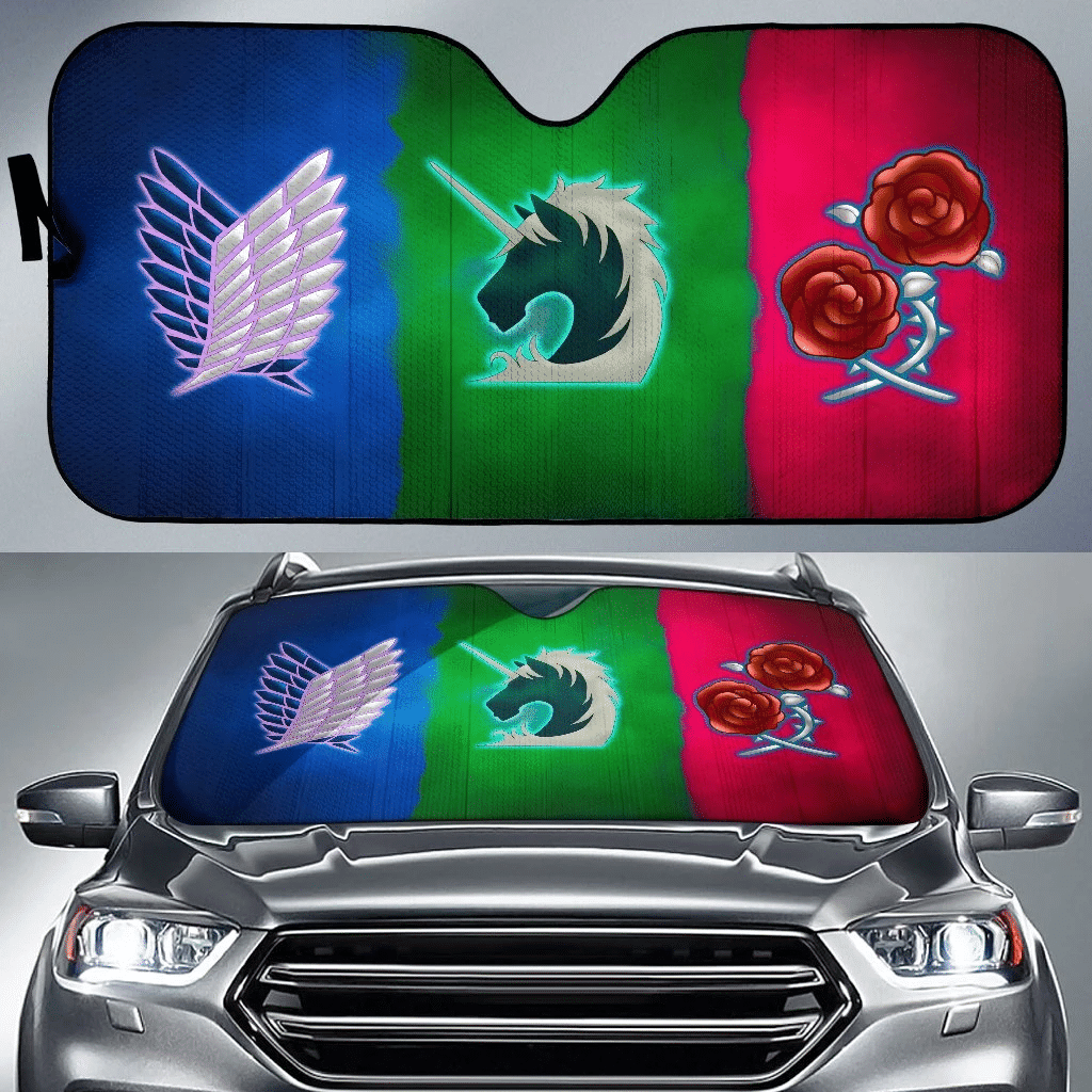  Attack On Titan Windshield Shade Scouting Legion Military Police Stationary Guard Car Sun Shade Attack On Titan Car Shade