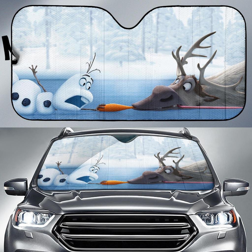  DN Frozen Windshield Shade Olaf And Sven Car Sun Shade DN Frozen Car Sun Shade
