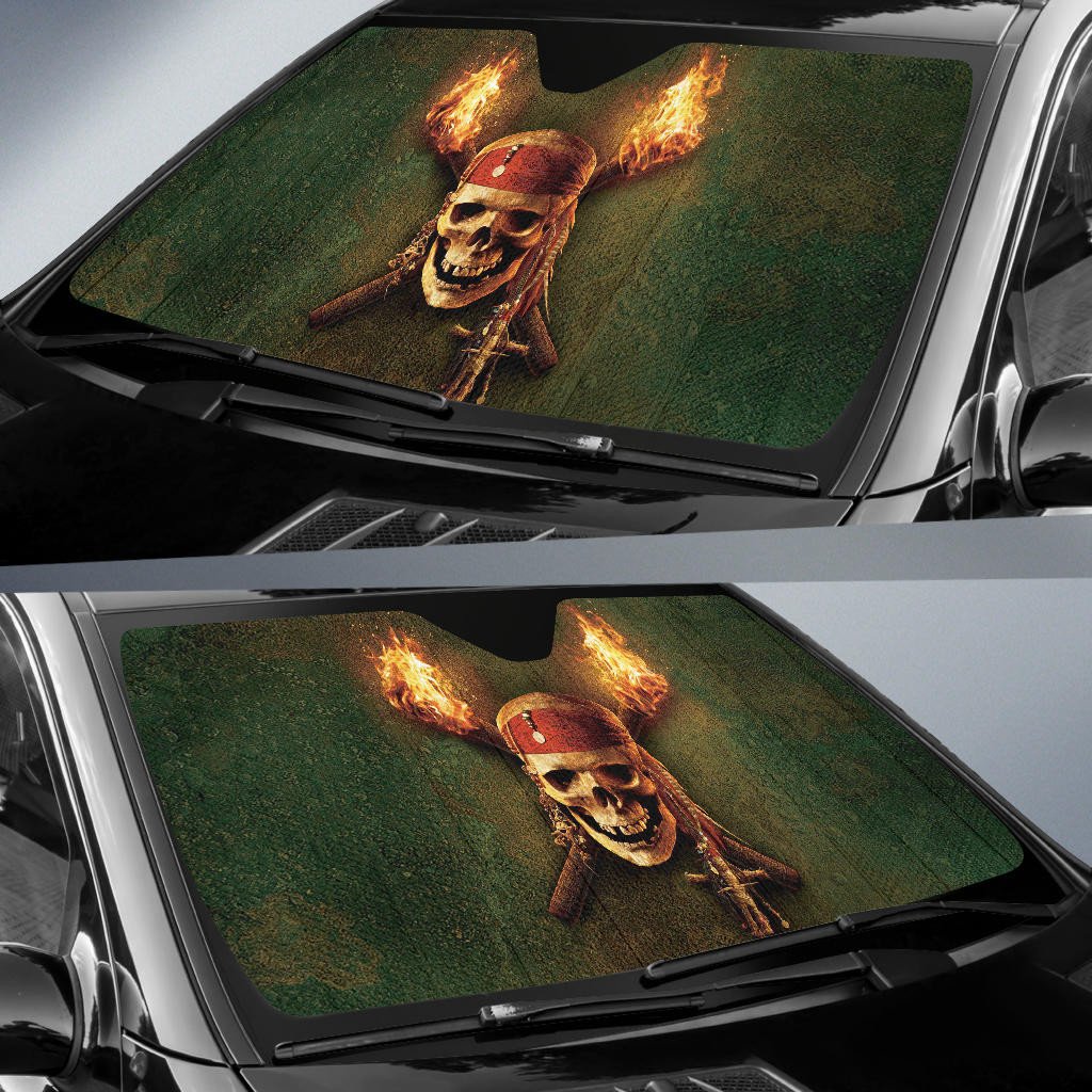 Pirates Of The Caribbean Windshield Shade Jack Sparrow Skull Car Sun Shade Pirates Of The Caribbean Car Sun Shade