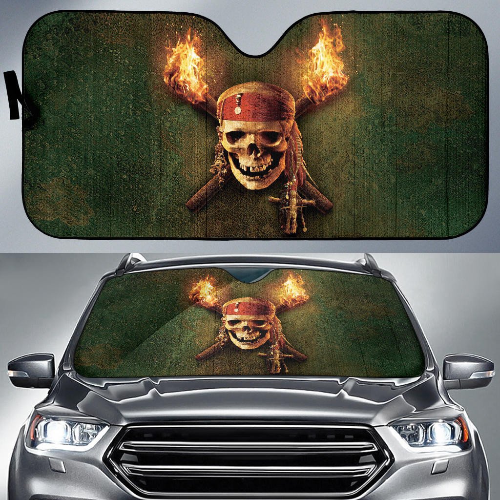 Pirates Of The Caribbean Windshield Shade Jack Sparrow Skull Car Sun Shade Pirates Of The Caribbean Car Sun Shade