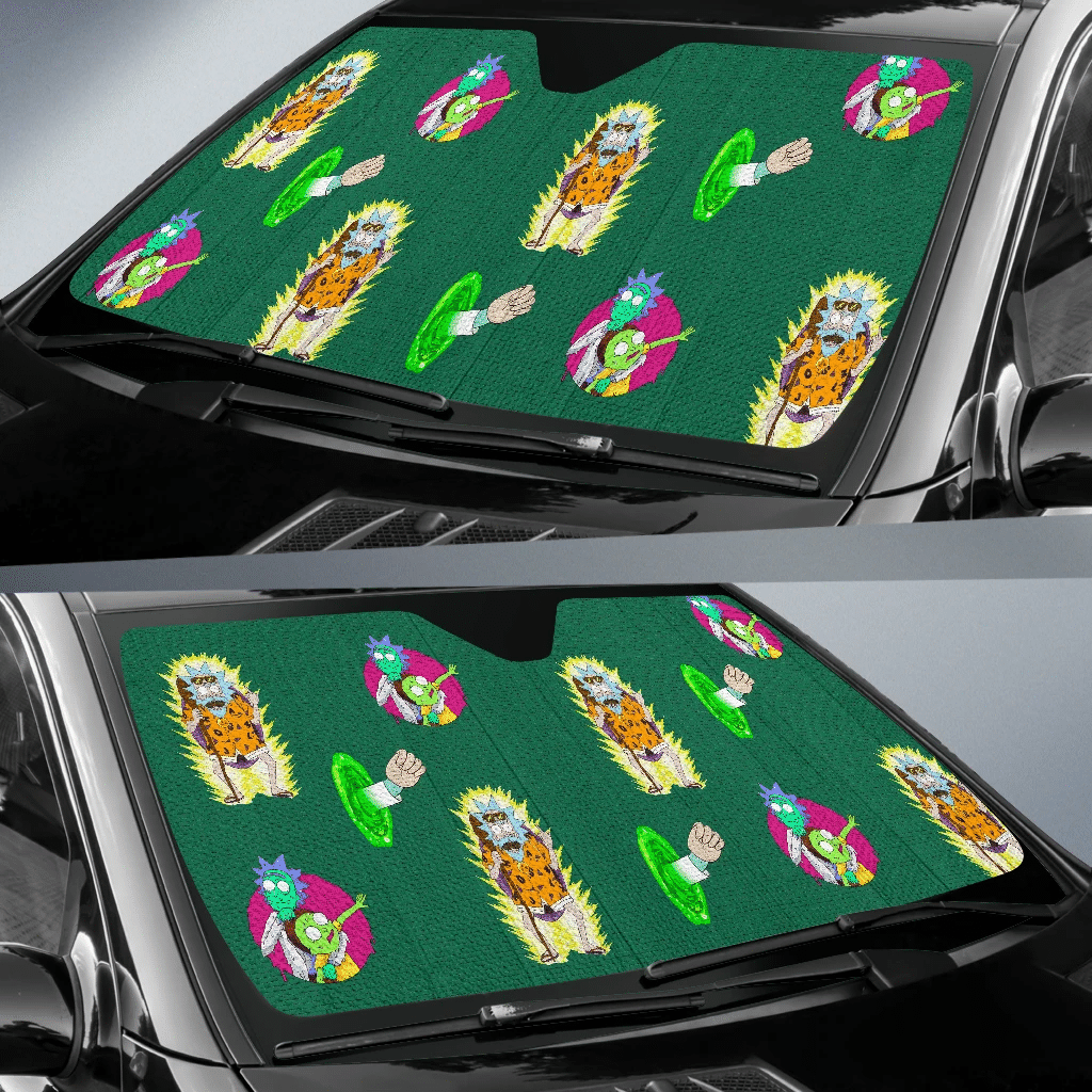 Rick And Morty Windshield Shade Rick And Morty Cross Over Dragon Ball Pattern Car Sun Shade Rick And Morty Car Sun Shade