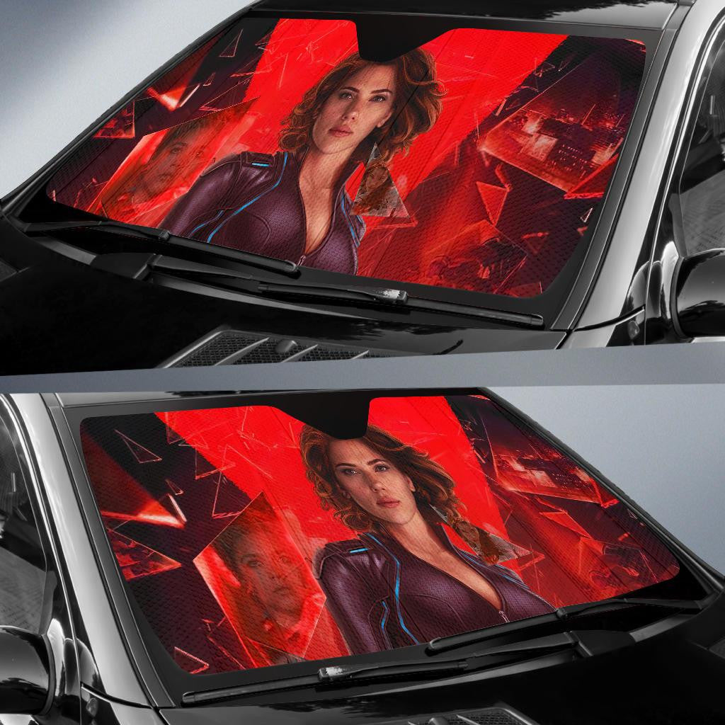 MV Black Widow Windshield Shade MV Black Widow Natasha Romanoff Car Sun Shade MV Black Widow Car Sun Shade