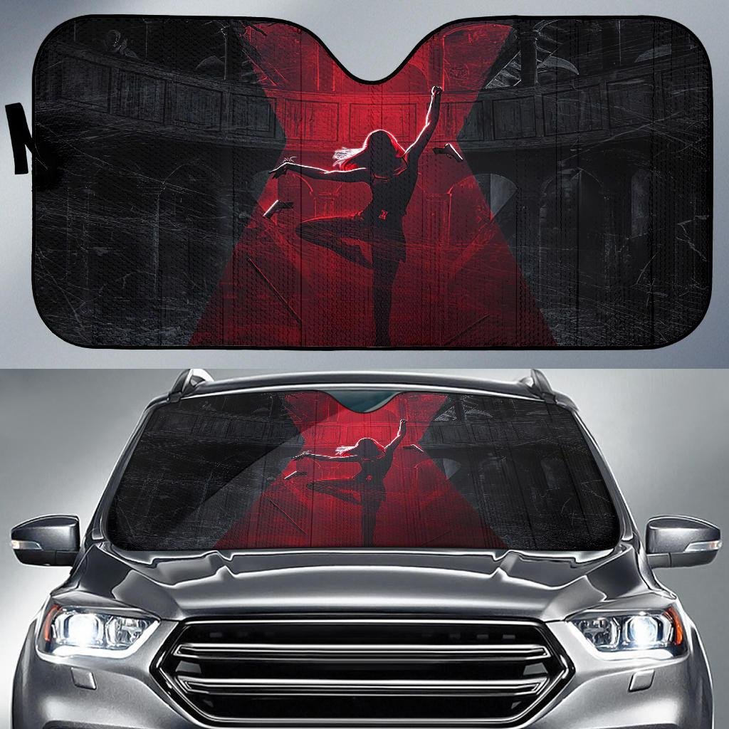 MV Black Widow Windshield Shade MV Black Widow Ballet Black Red Car Sun Shade MV Black Widow Car Sun Shade