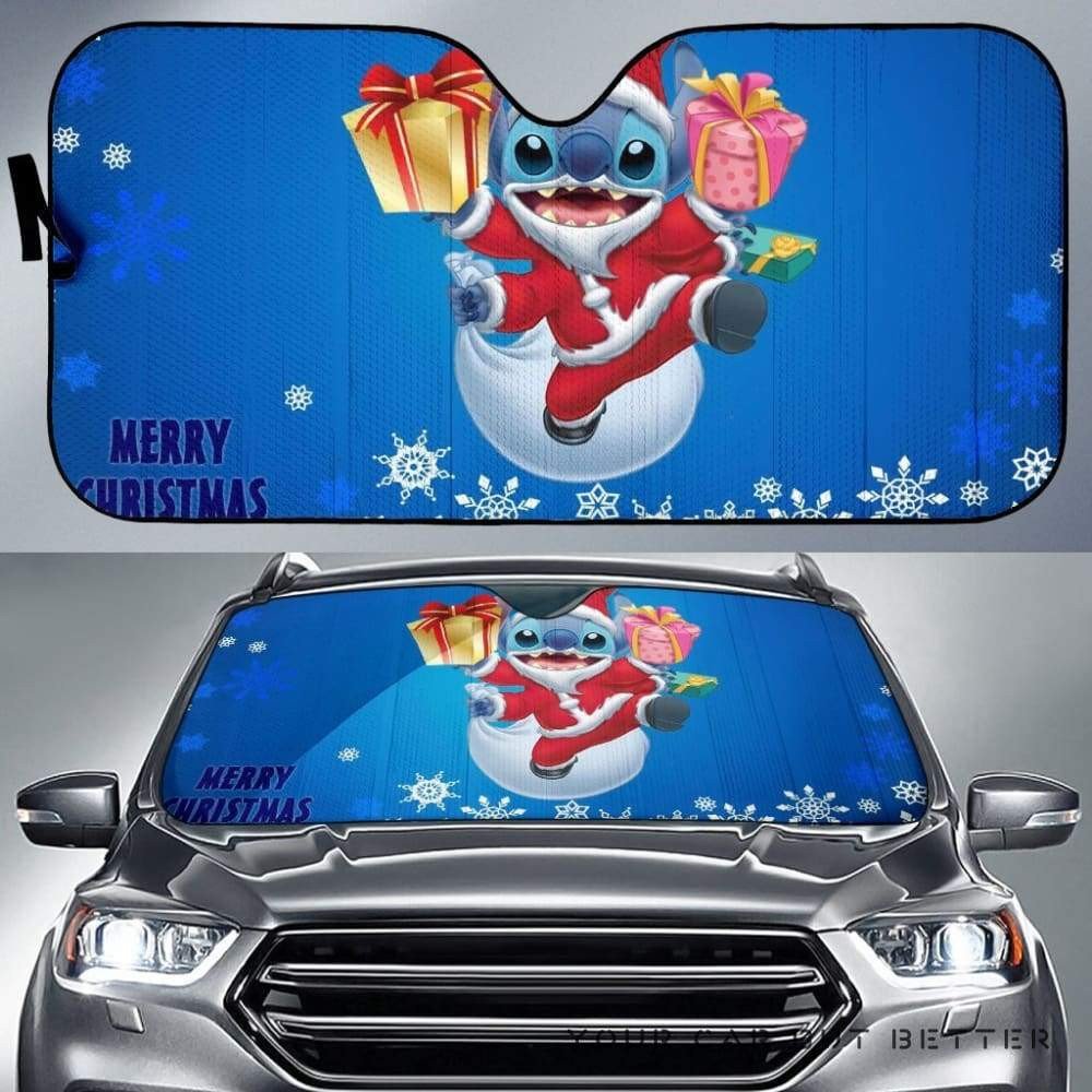  DN Stitch Windshield Shade Stitch Santa Claus Christmas With Presents Car Sun Shade DN Stitch Car Sun Shade