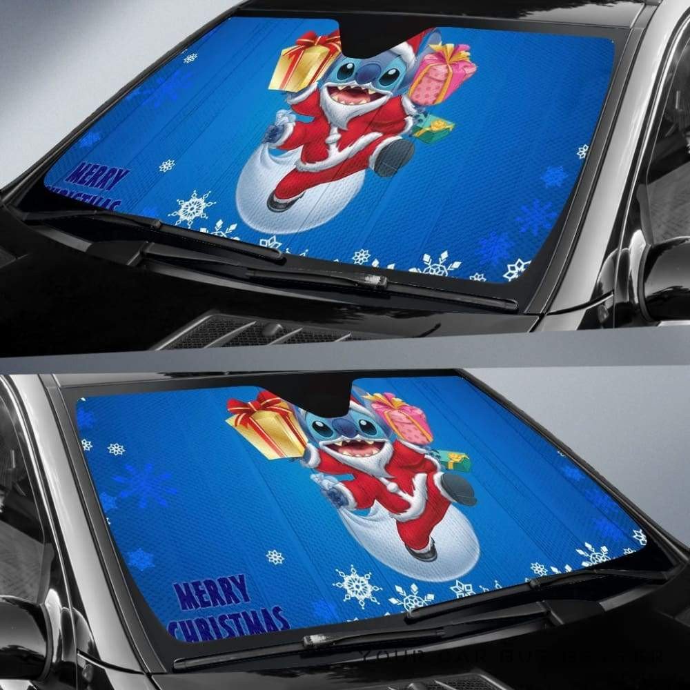  DN Stitch Windshield Shade Stitch Santa Claus Christmas With Presents Car Sun Shade DN Stitch Car Sun Shade