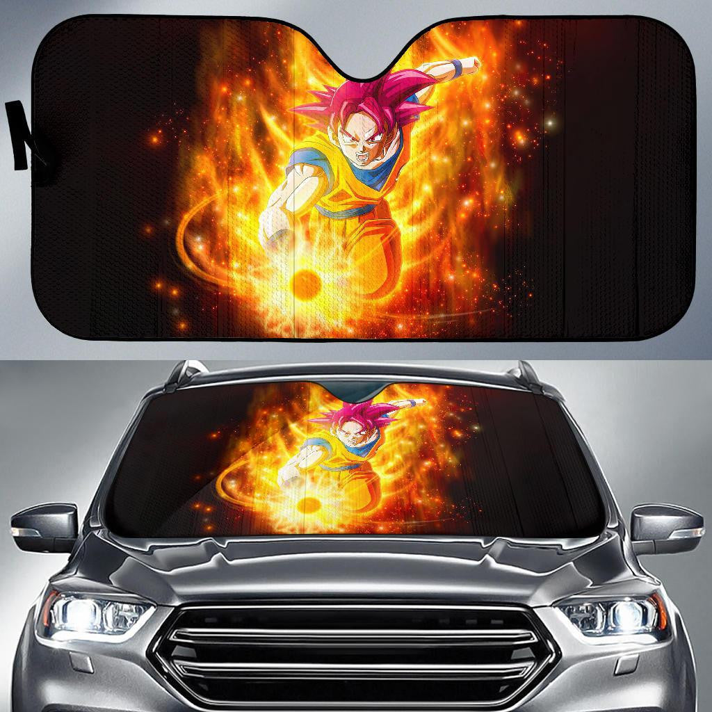 Dragon Ball Windshield Shade Dragon Ball Super Saiyan Son Goku Red Car Sun Shade Dragon Ball Car Sun Shade