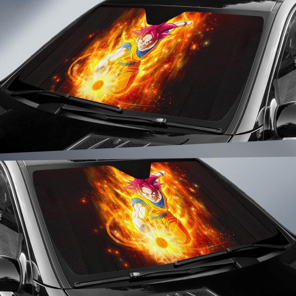 Dragon Ball Windshield Shade Dragon Ball Super Saiyan Son Goku Red Car Sun Shade Dragon Ball Car Sun Shade