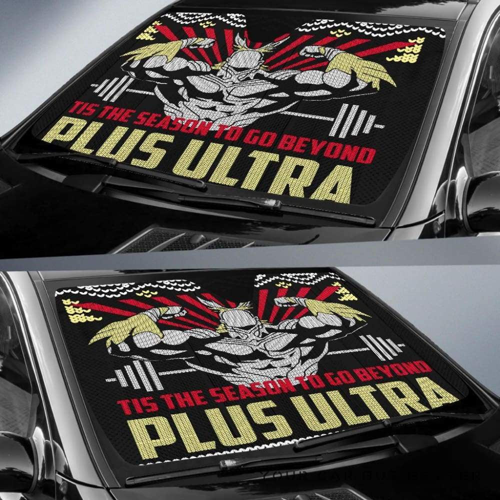 My Hero Academia Windshield Shade Plus Ultra Tis The Season To Go Beyond Car Sun Shade My Hero Academia Car Sun Shade