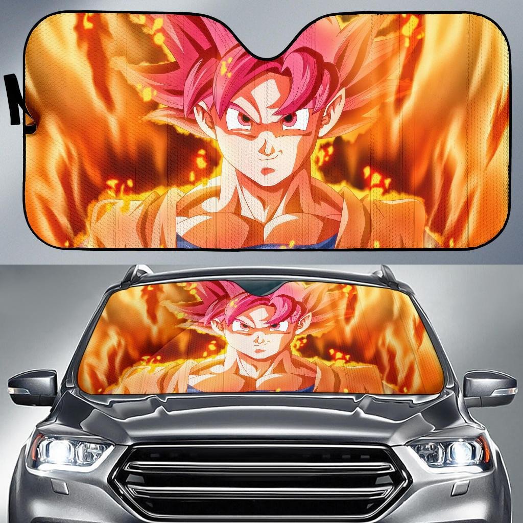 Dragon Ball Windshield Shade Super Saiyan Goku Red Car Sun Shade Dragon Ball Car Sun Shade