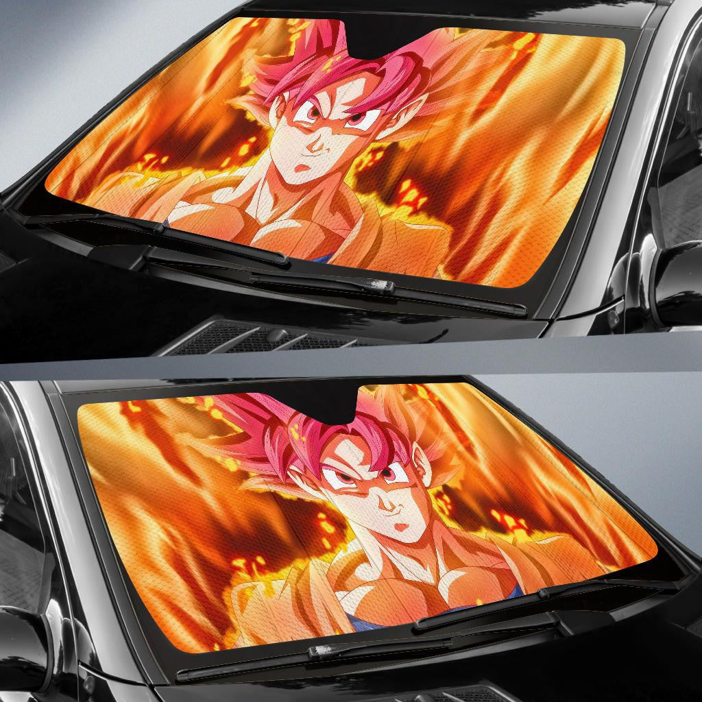 Dragon Ball Windshield Shade Super Saiyan Goku Red Car Sun Shade Dragon Ball Car Sun Shade