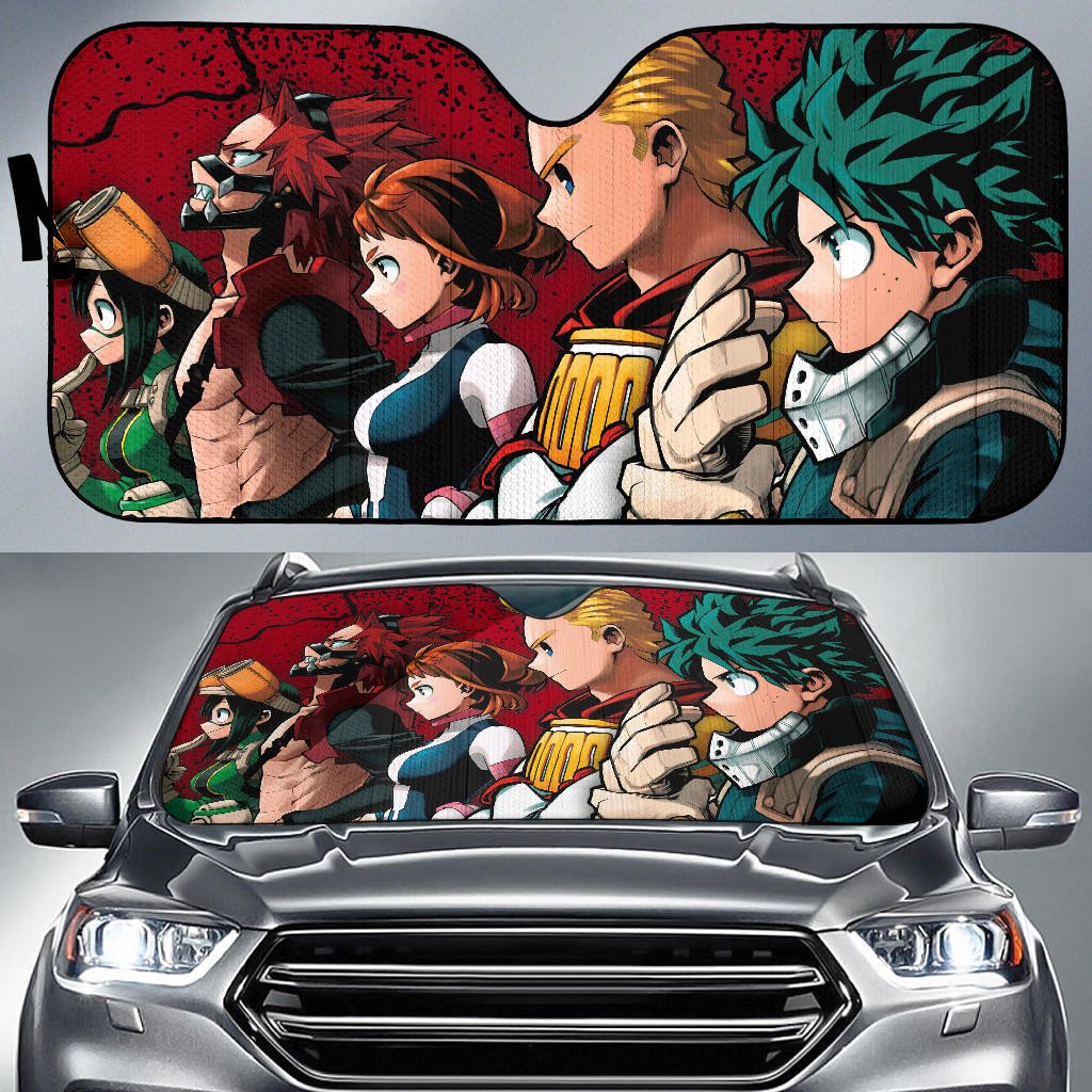 My Hero Academia Windshield Shade My Hero Academia Team Car Sun Shade My Hero Academia Car Sun Shade