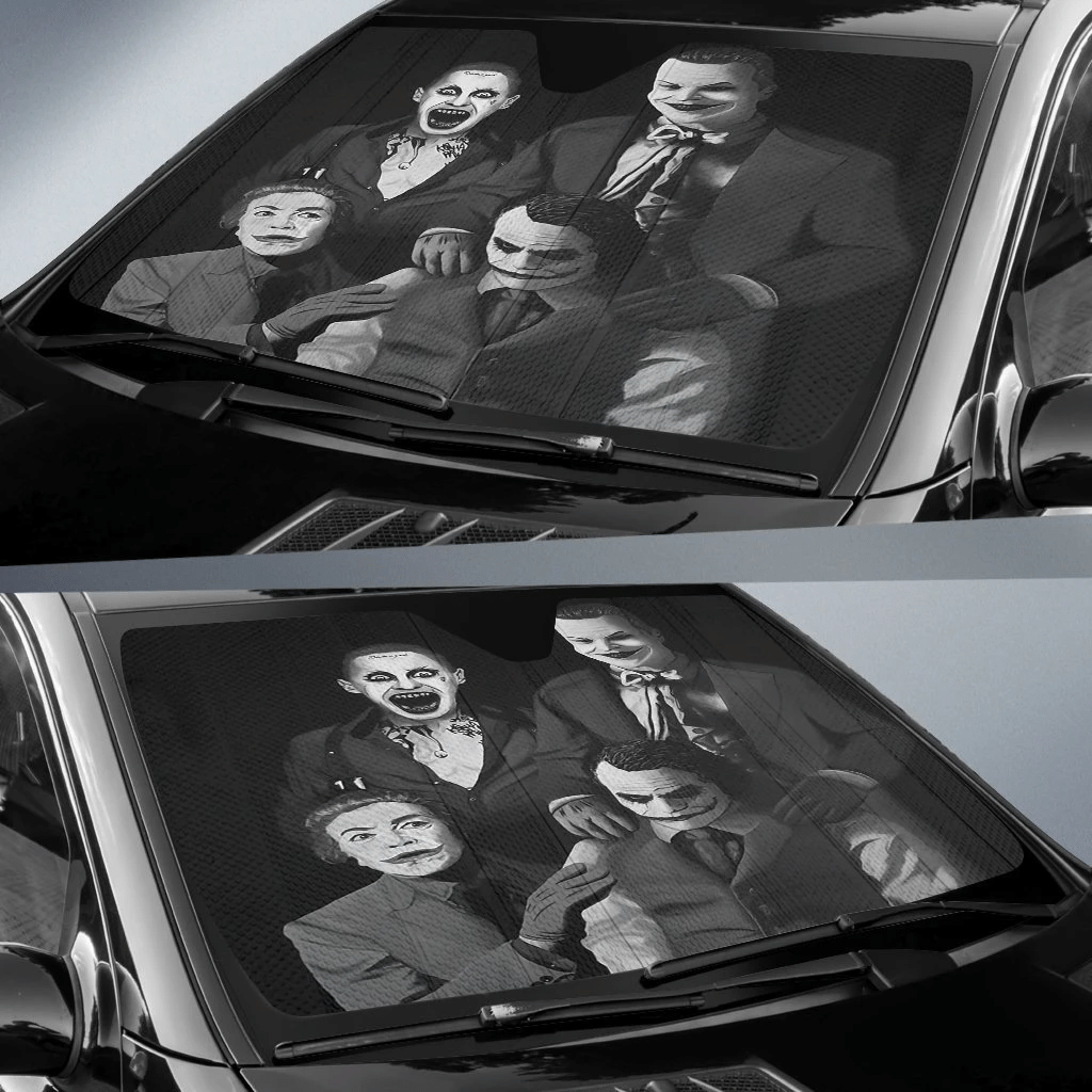  DC Joker Windshield Shade All Joker Black White Car Sun Shade DC Joker Car Sun Shade