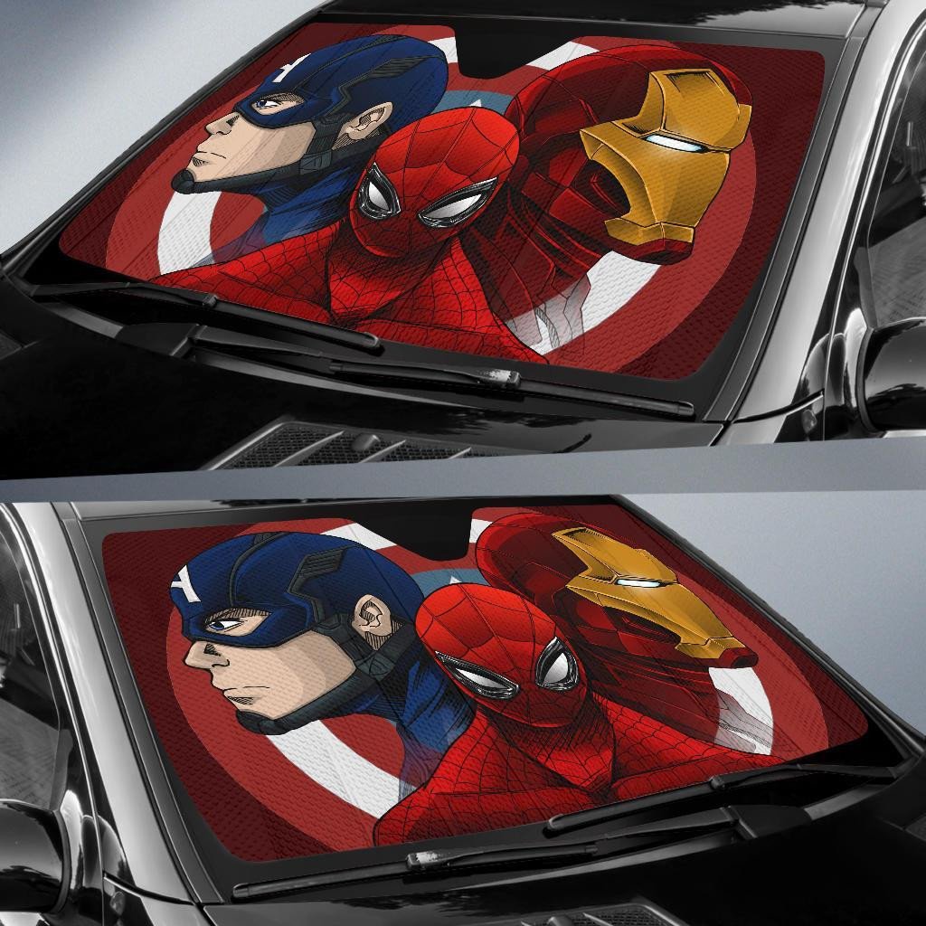 MV Windshield Shade Spiderman Iron Man Captain America Car Sun Shade MV Car Sun Shade