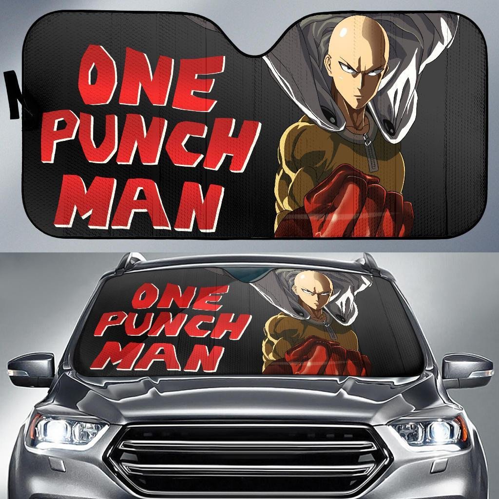 One Punch Man Windshield Shade Saitama One Punch Man Hero Car Sun Shade One Punch Man Car Sun Shade