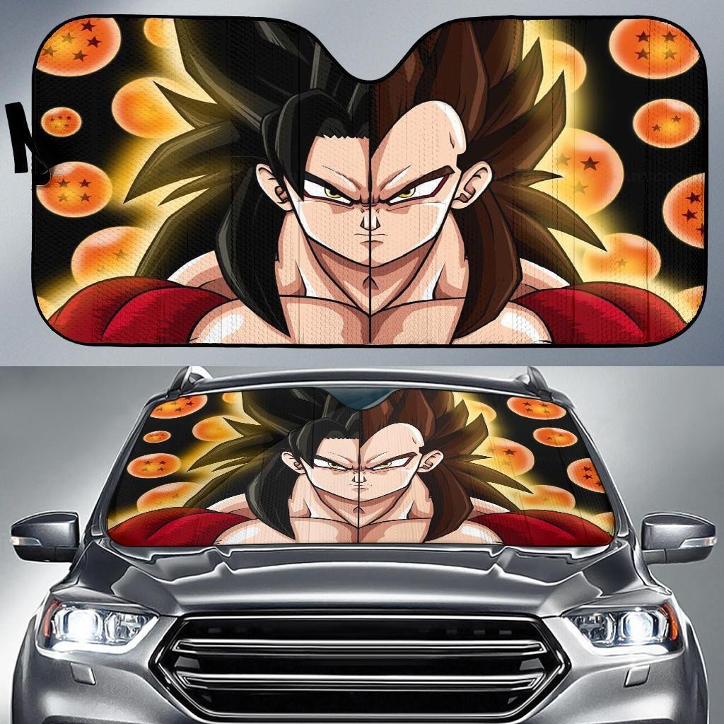 Dragon Ball Windshield Shade Goku Vegeta SSJ4 Car Sun Shade Dragon Ball Car Sun Shade