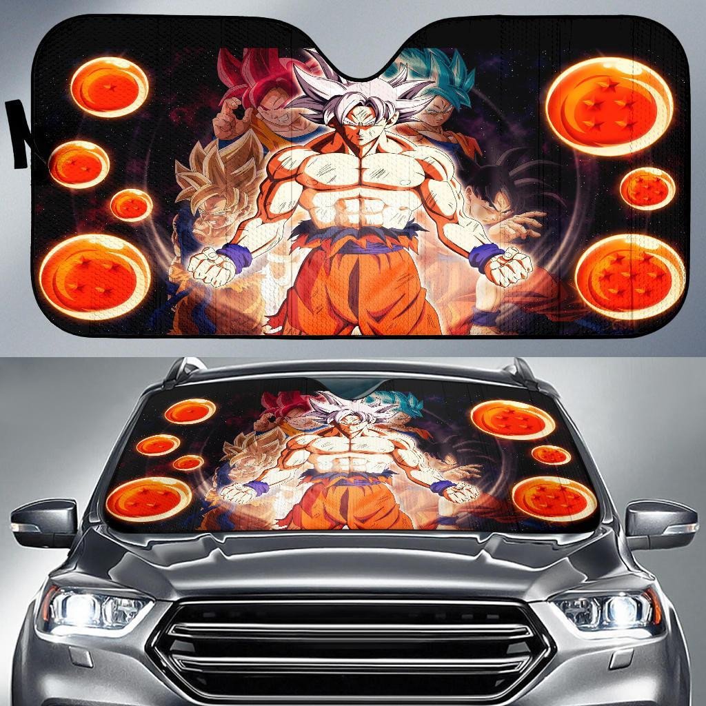 Dragon Ball Windshield Shade Gokun With Seven Dragon Balls Car Sun Shade Dragon Ball Car Sun Shade