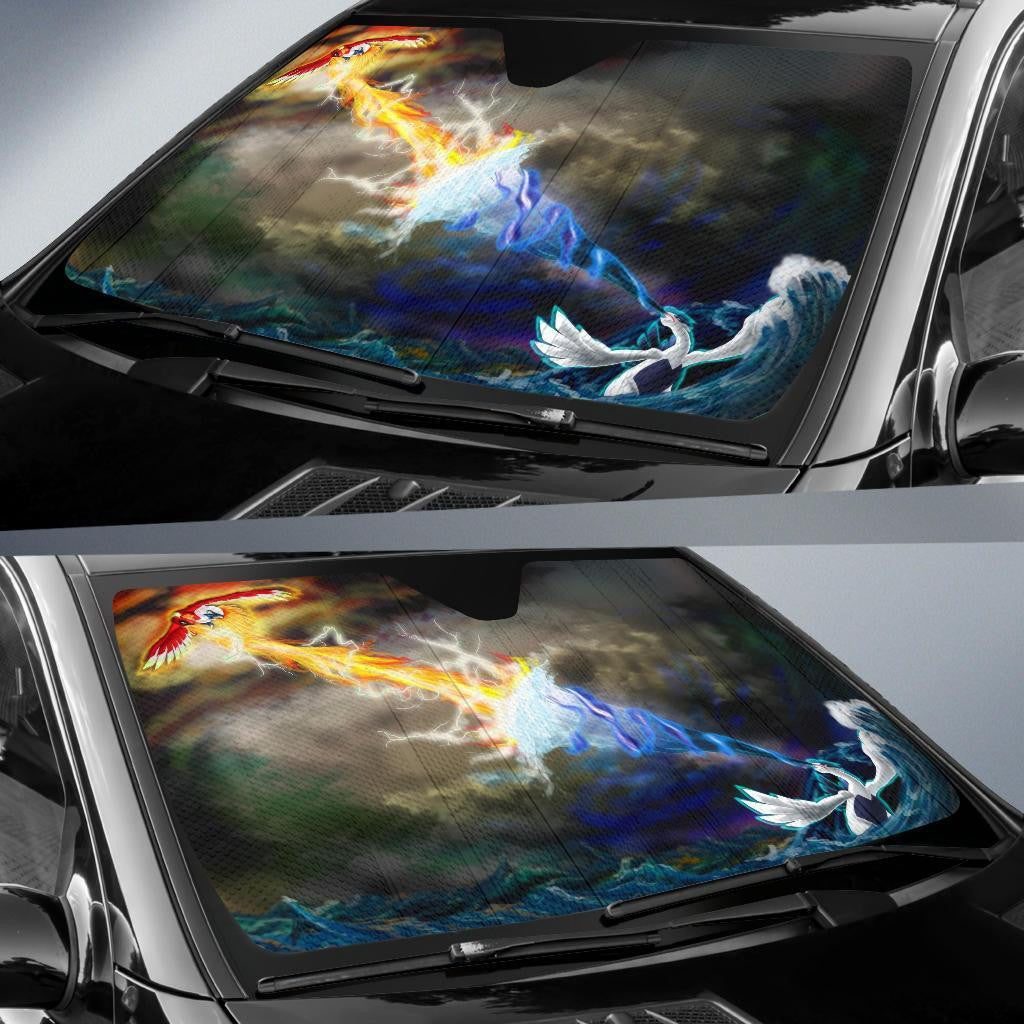 Pokemon Windshield Shade Pokemon Ho Oh Vs Lugia Car Sun Shade Pokemon Car Sun Shade