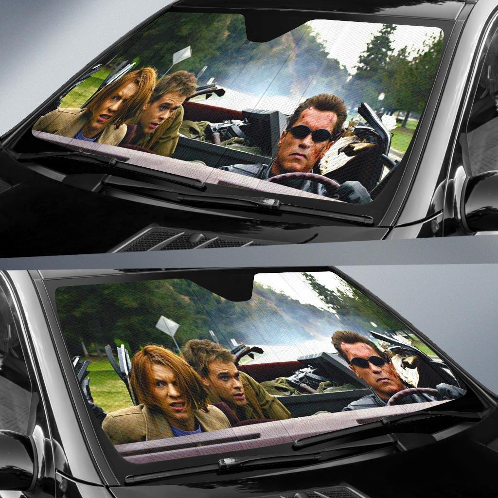 Terminator Sun Light Terminator Windshield Shade Terminator Driving Car Scene Car Sun Shade ...
