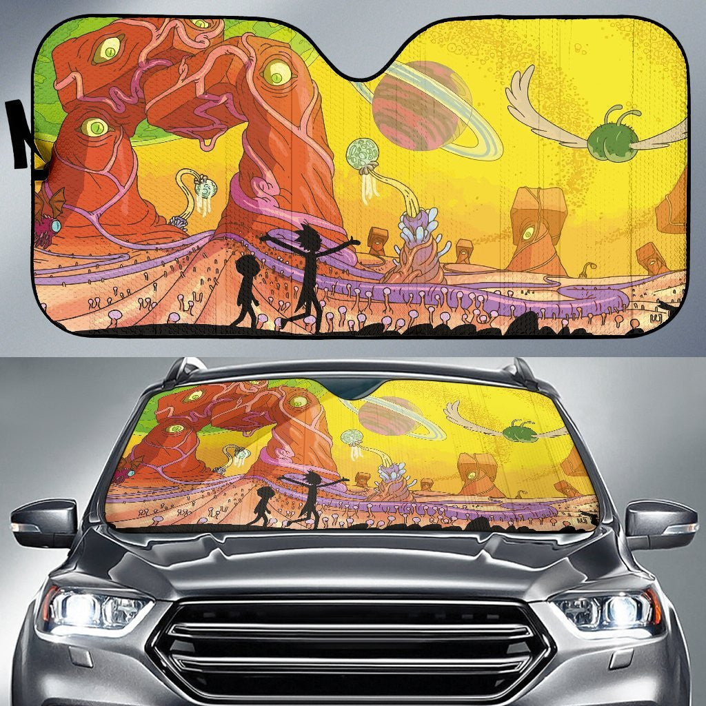 Rick And Morty Windshield Shade Rick And Morty Another Dimension Car Sun Shade Rick And Morty Car Sun Shade