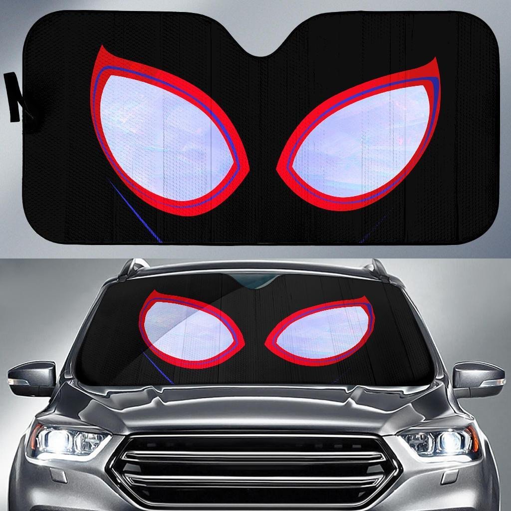 MV Spiderman Windshield Shade Spiderman Into Spider Verse Mask Car Sun Shade MV Spiderman Car Sun Shade