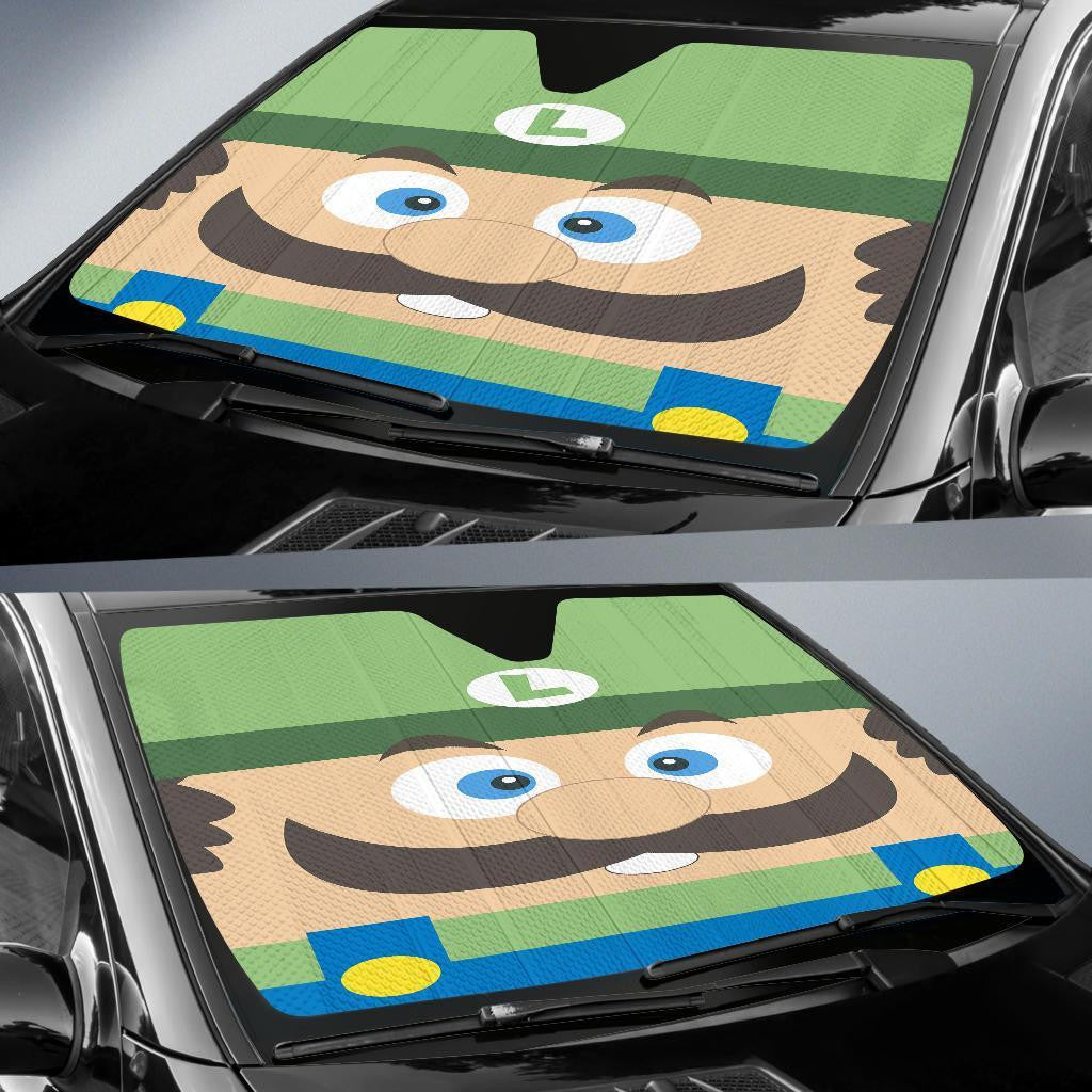 Mario Windshield Shade Luigi Face Green Car Sun Shade Mario Car Sun Shade