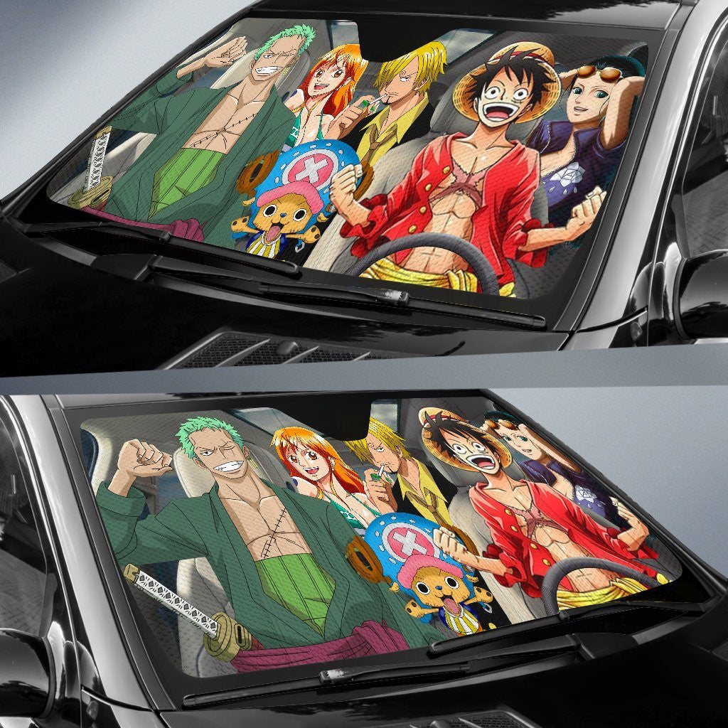 One Piece Windshield Shade Luffy Driving Car Sun Shade One Piece Car Sun Shade