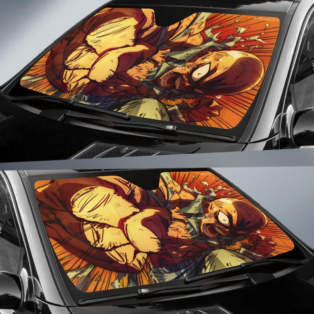 One Punch Man Windshield Shade Saitama Serious Punch Car Sun Shade One Punch Man Car Sun Shade