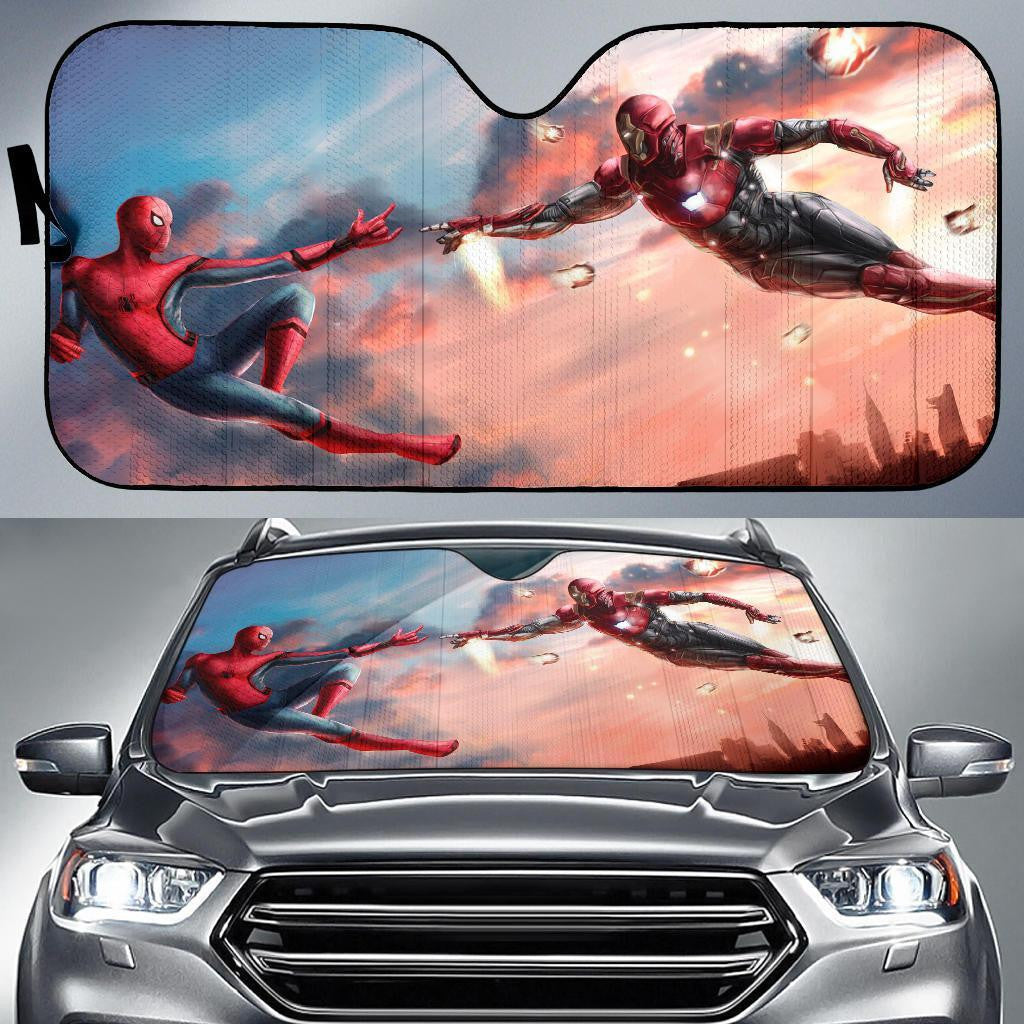 MV Windshield Shade Spiderman X Iron Man Car Sun Shade MV Car Sun Shade